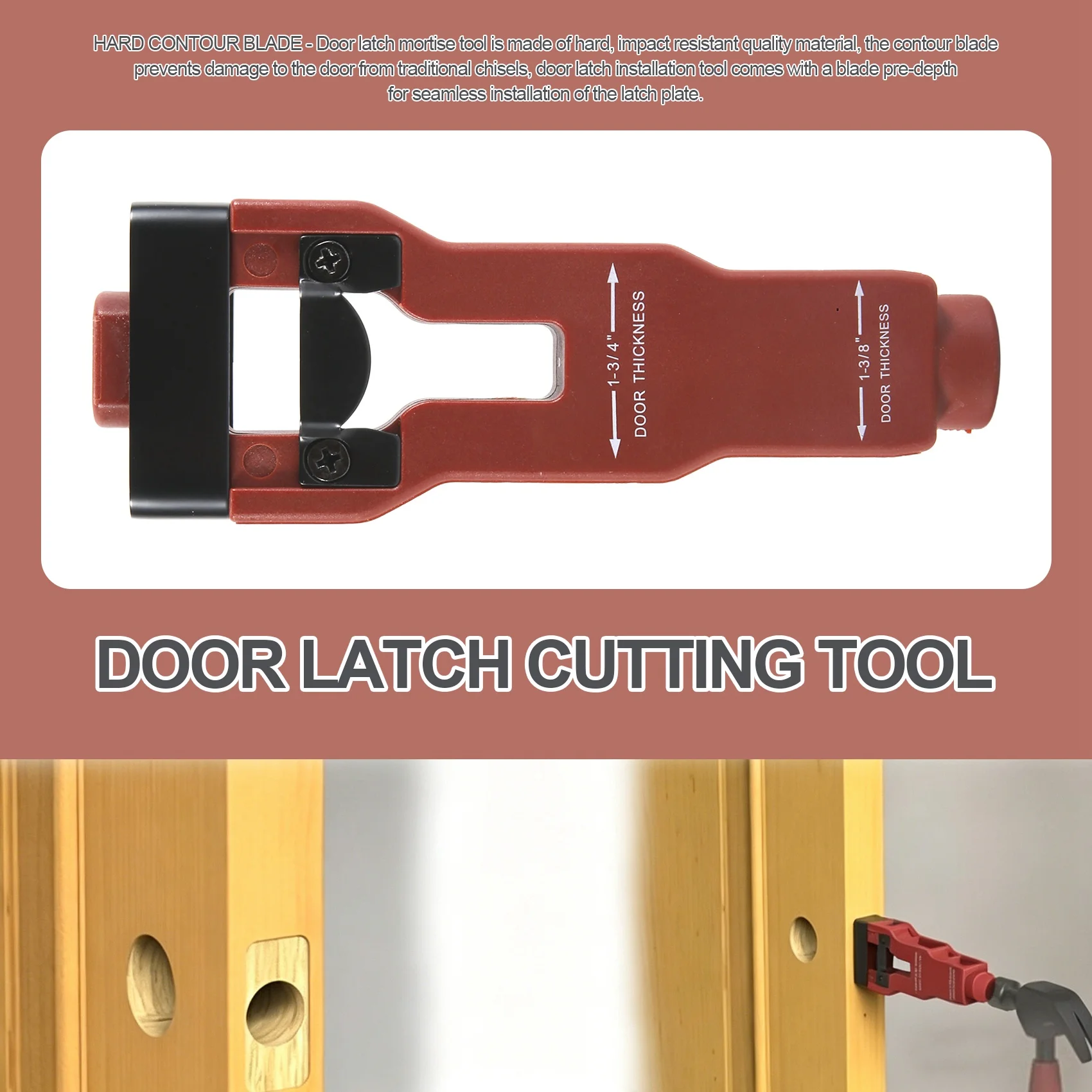 DT81 Door Latch Mortise Tool,Door Latch Installation Kit, Door Latch Tool for Use with 1-3/4inch or 1-3/8inch Thick Door