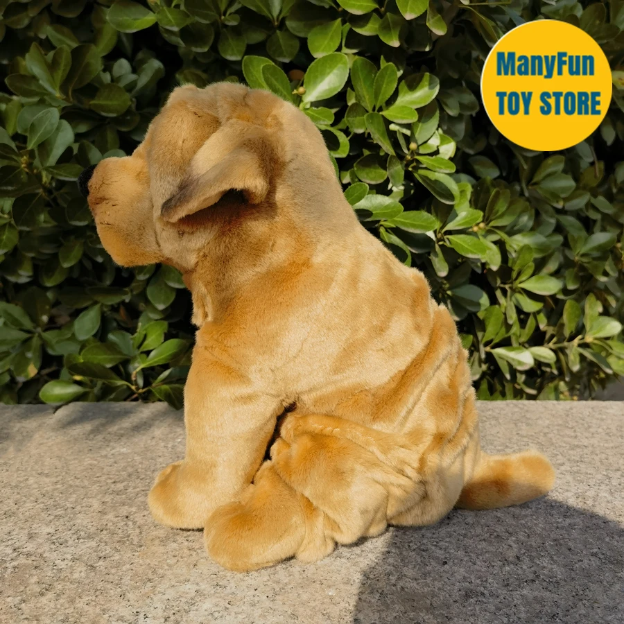 ชาร์เปยสมจริงคุณภาพสูงน่ารัก plushie Shar Pei สุนัขของเล่นตุ๊กตาเหมือนสัตว์จำลองตุ๊กตายัดไส้ Kawai ของขวัญของเล่น