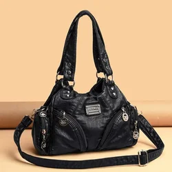 JBTP Retro Soft Leather Motorcycle Bag 2023 New European and American Fashion Cross Shoulder Bag Spot Amazon Quality Women's Bag