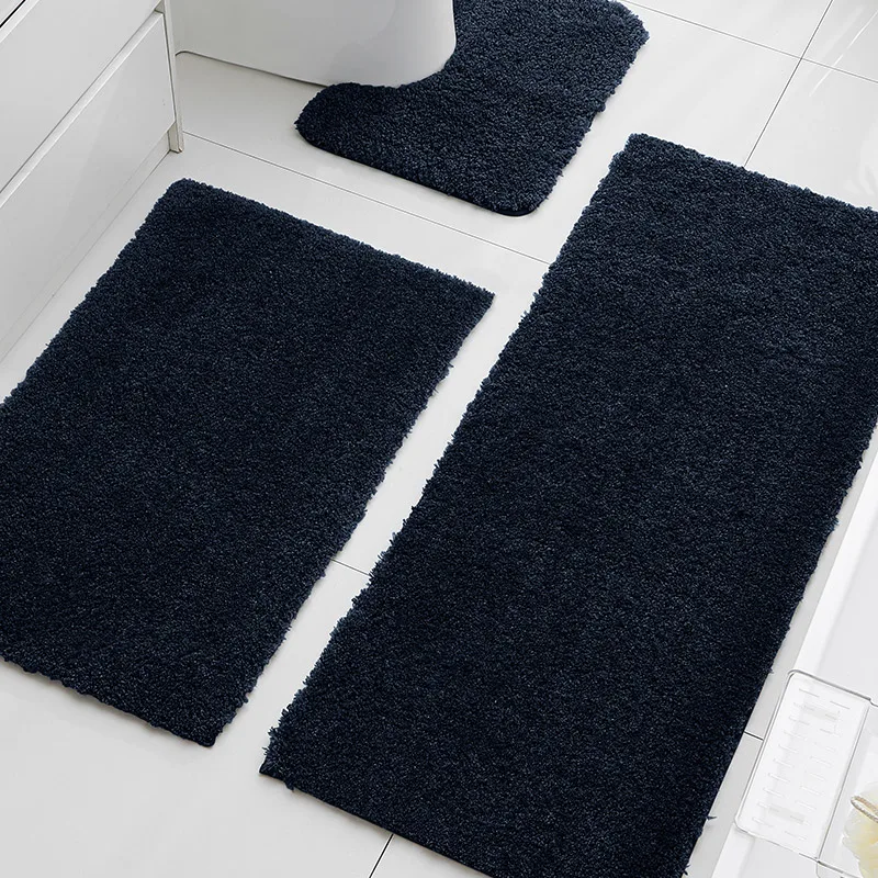

3Pcs Hotel Toilet Foot Mats Bathroom Floor Mat Showeroom Absorbent Mat Non Slip Rugs U-Shaped Closestool Foot Cushion For Home