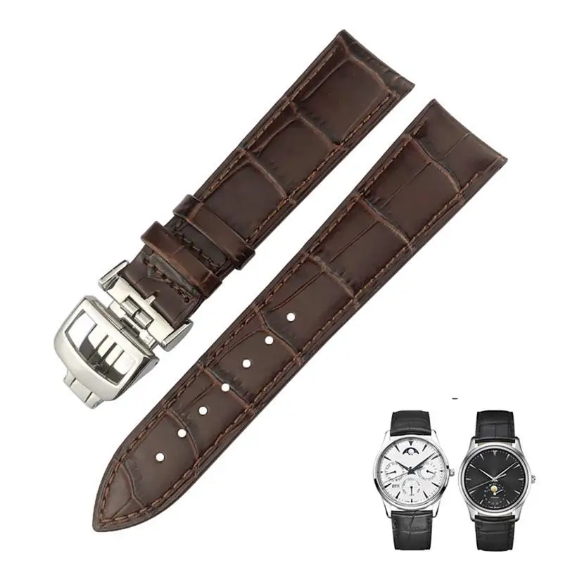 

COE 20mm 21mm 22mm Black Brown Blue Genuine Leather Watchband Fit For Iwc Jaeger LeCoultre MASTER Cowhide Watch Strap
