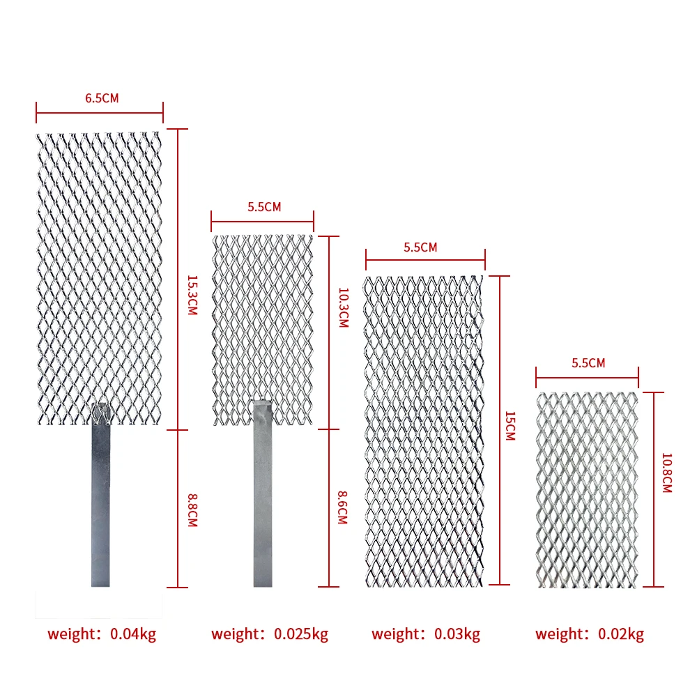 Silver Platinum Titanium Mesh Gold Platinzed Titanium Mesh Metal Electroplating Anode with Handle for Jewelry Plating Machine