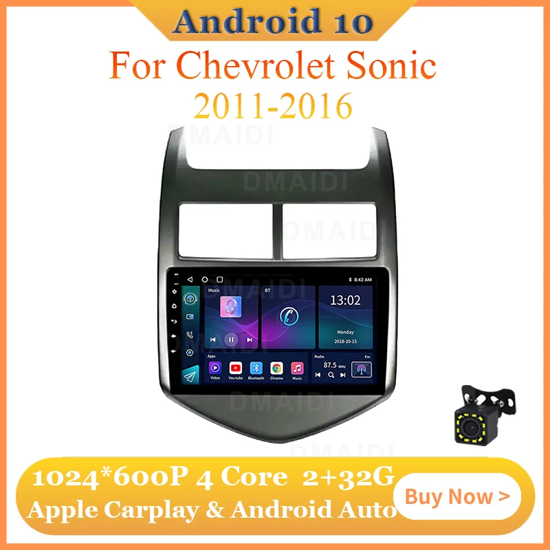 

Автомобильный проводной Carplay Android 10 2G + 32G для авто Chevrolet Sonic 2011-2016 GPS WIFI Bluetooth 1024*600P IPS экран