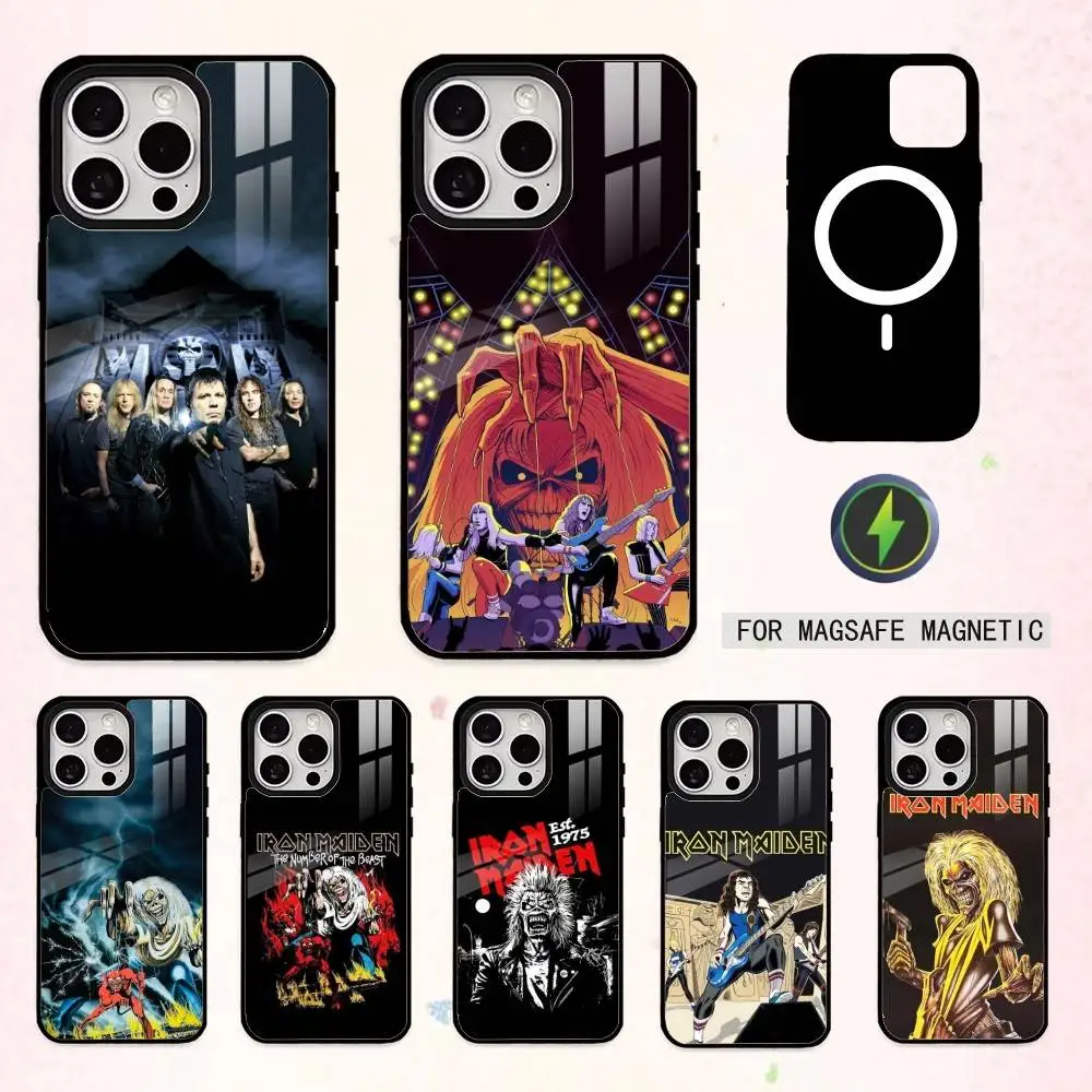 

Rock Band I-Iron Maiden Phone Case For iPhone17,16,15,14,13,12,11 Plus,Pro Max Magnetic For Magsafe Wireless Charging