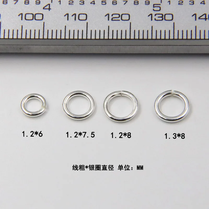 10Pcs/lot 100% S925 Sterling Silver open Ring Accessories Small circle hanging bracelet necklace diy silver jewelry material