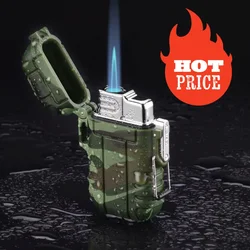 Waterproof Jet Gas Lighter Portable Outdoor Torch Butane Turbo Cigar Cigarette Lighter Smoke Survival Tool Windproof Camping