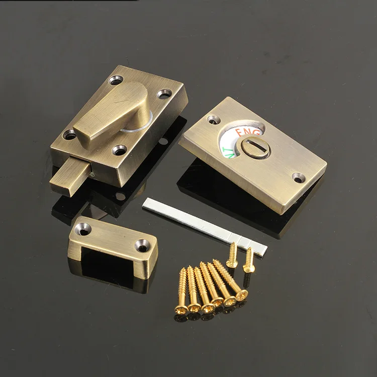 Bronze Indicator Bolt Bathroom Privacy Anti Prying Medium And High End Places Package Content Room Is Occupied