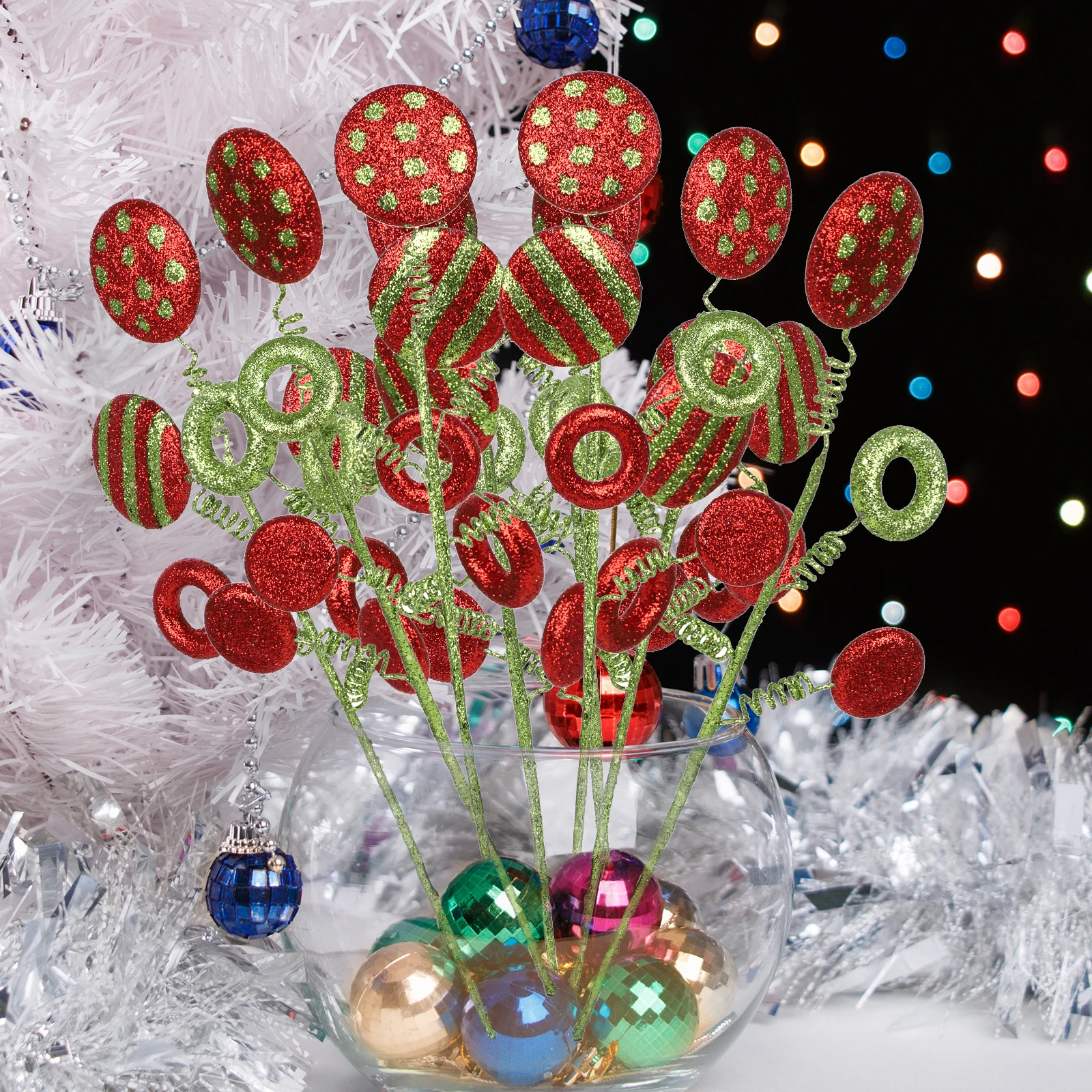 42cm Artificial Lollipops Red Green Candy Pendants Christmas Tree Decoration Children's Gifts for New Year Xmas Party Home Decor