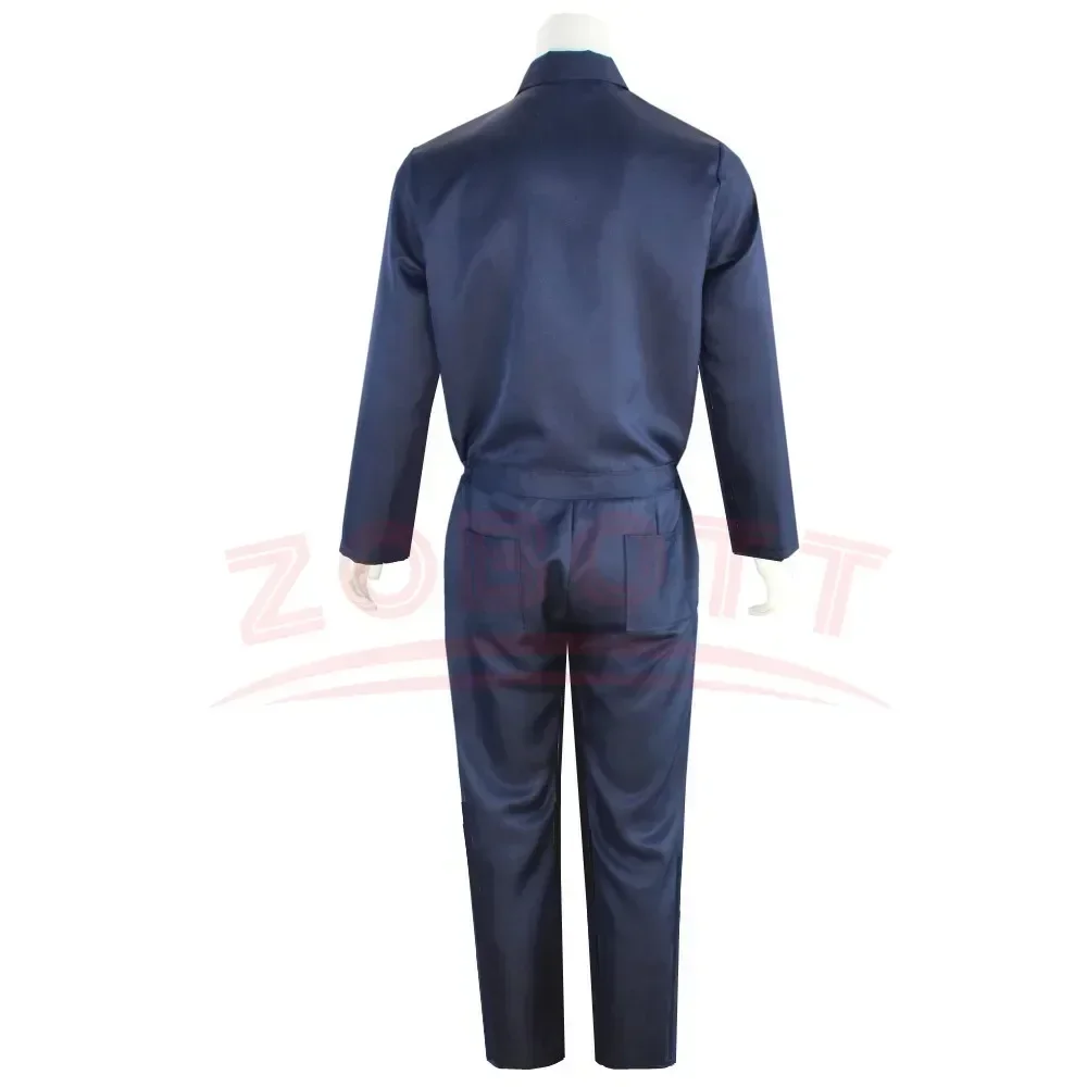 زي مايكل مايرز التنكري الرعب شيطان القاتل الأزرق ملابس العمل للرجال تمويه بدلة الهالوين للبالغين #3