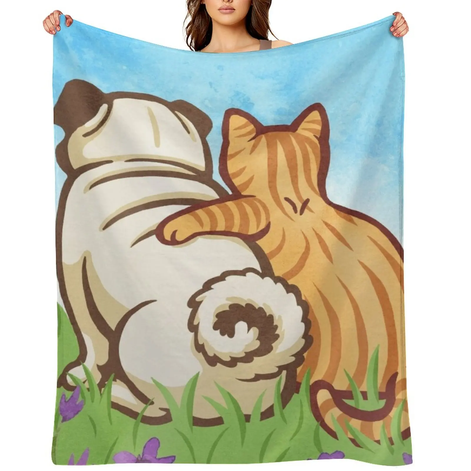 

Best Friends Forever - Milo & Otis Throw Blanket For Sofa Thin Designers Polar for babies Blankets