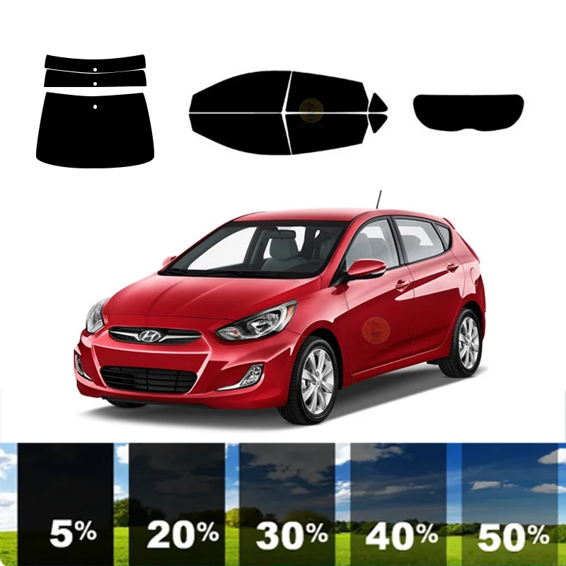 

precut Removable Window Tint Film For Car 100% UVR 5%-70%VLT Heat Insulation Carbon ﻿For HYUNDAI ACCENT 4 DR HATCH 2012-2017