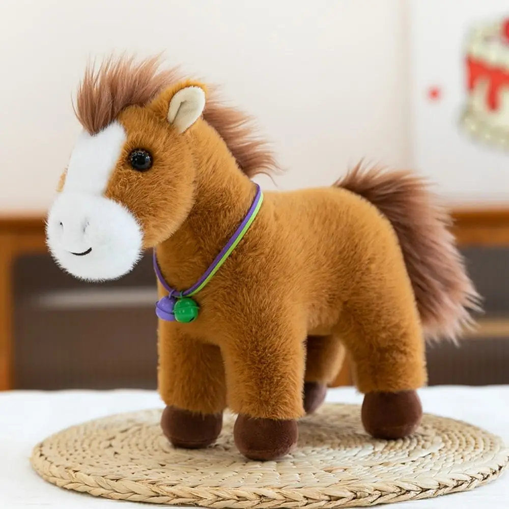 Adorable Creative Horse Plush Doll Cute Fluffy Stuffed Animal Doll Soft 23CM Horse Plush Pillow Year of Horse