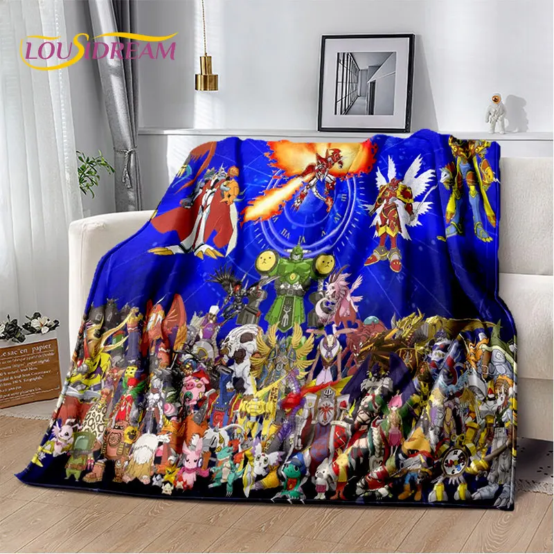 Digimon Adventure Monster Cartoon Soft Plush Blanket,Flannel Blanket Throw Blanket for Living Room Bedroom Bed Sofa Picnic Kids