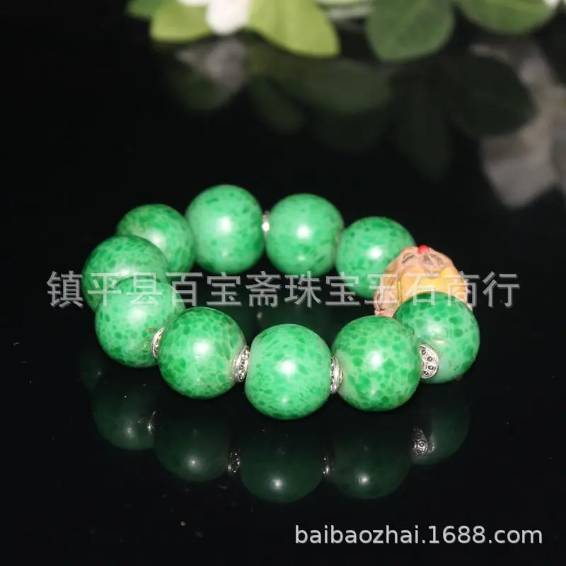 جولة خضراء مع سوار زهرة الخرز القديم سلسلة الخرز المزجج القديم #3