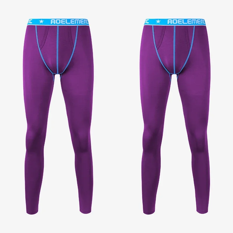 

2PCS bullet separation men's long johns panties single-piece thin modal tight thermal pants slim-fitting long johns eggings