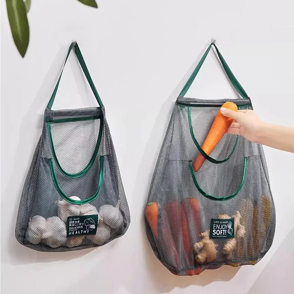Reusable Storage Bags Kitchen Hanging Mesh Bag Home Fruit And Vegetable Storage Net Bag For Ginger Garlic Potatoes Onions view 2