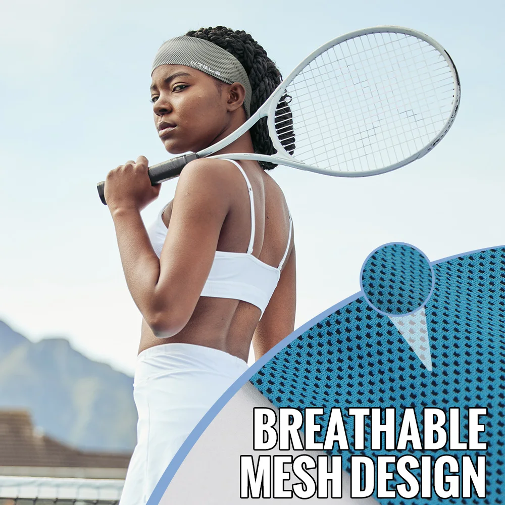 Summer Sport Headband Breathable Fitness Sweatband Non Slip Elastic Tennis Headband Sweat Wicking Lightweight Running Hairband image 3