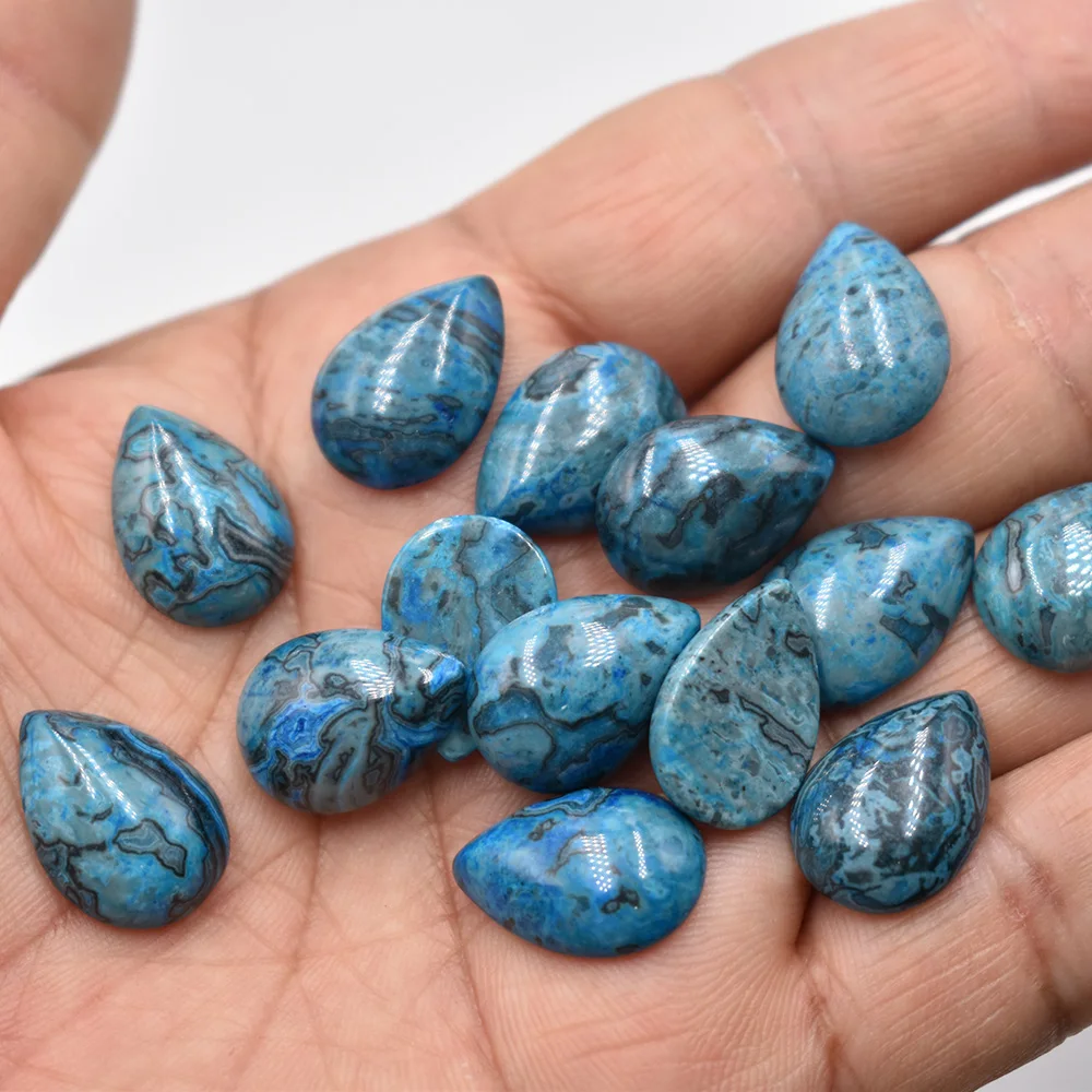 Großhandel 50 Stück/Lot verschiedene Naturstein-Cabochon-Perlen in Tropfenform 13x18mm für DIY-Schmuckzubehör Kostenloser Versand – Detail 6