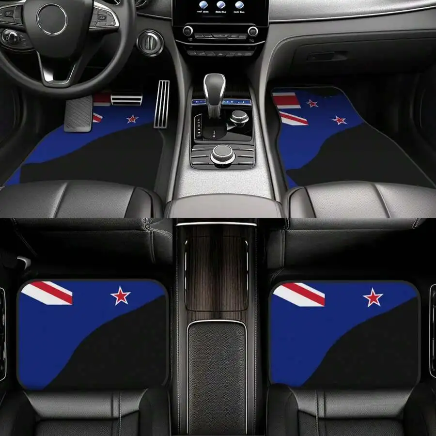 

Car Floor Mats Set Of 4 New Zealand Flag Design Universal Front Rear Auto Accessories