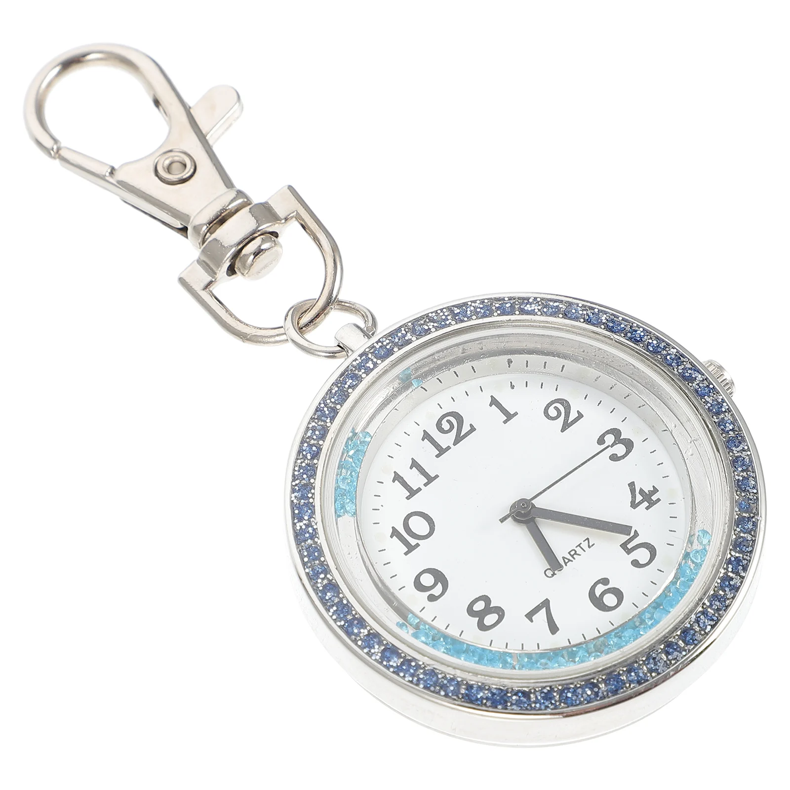 

Key Rhinestone Hanging Table Ring Pocket Watch Women Stainless Steel Vintage Style Man