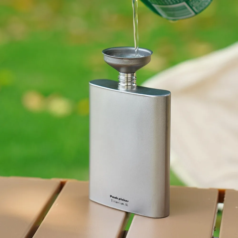 Pure Titanium Small Sake Bottle Ultralight Portable Pocket Whiskey Alcohol Bottle Outdoor Camping Accessories Barware