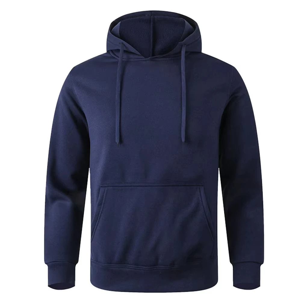 Herren Damen Einfarbiger Kapuzenpullover Oversized Pullover mit Tasche Fitness Sport Streetwear Oberteile, in verschiedenen Farben erhältlich – Detail 8