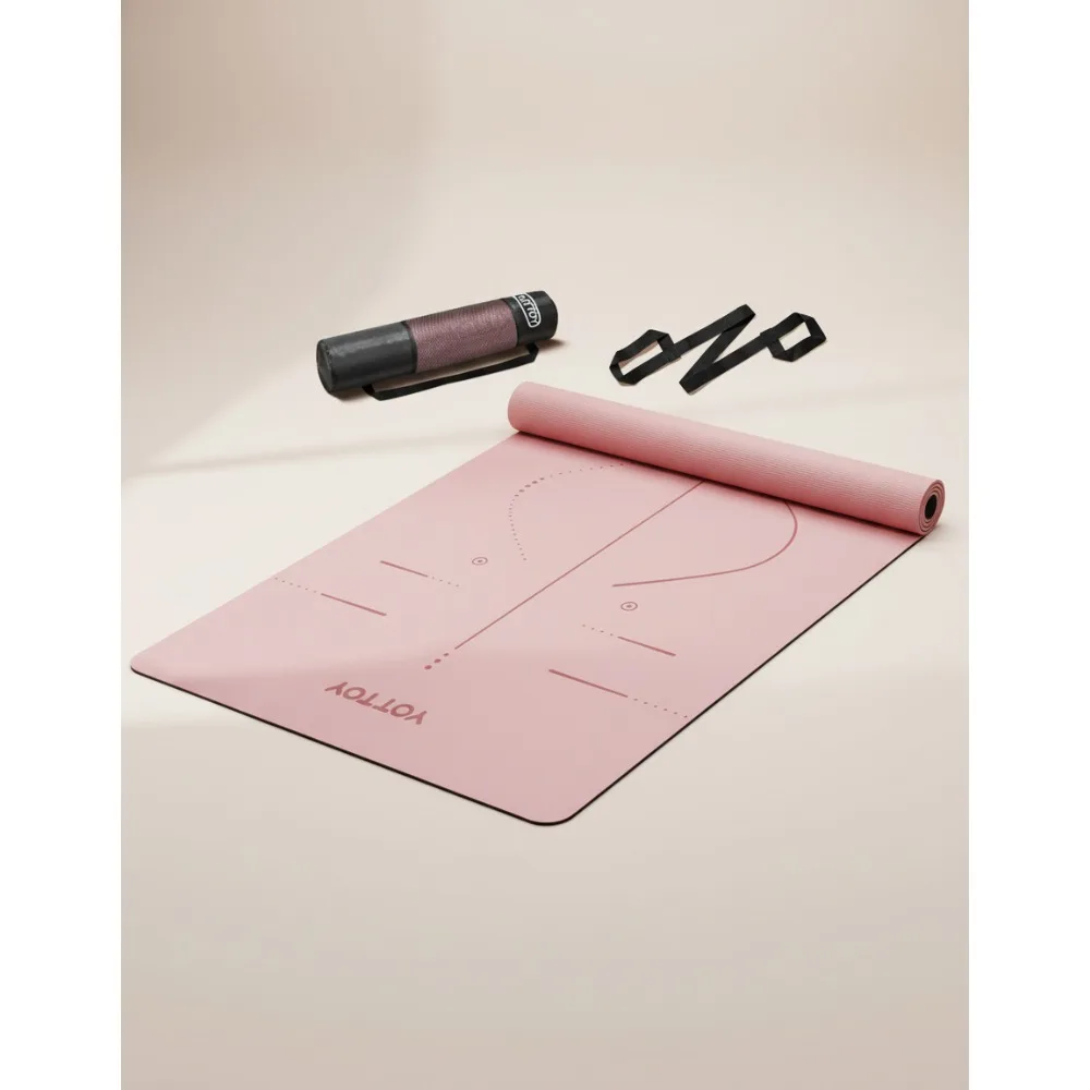 سجادة يوجا TPE واسعة جدًا غير قابلة للانزلاق مقاس 72 × 32 بوصة مع حقيبة حزام للتمرين المنزلي واللياقة البدنية