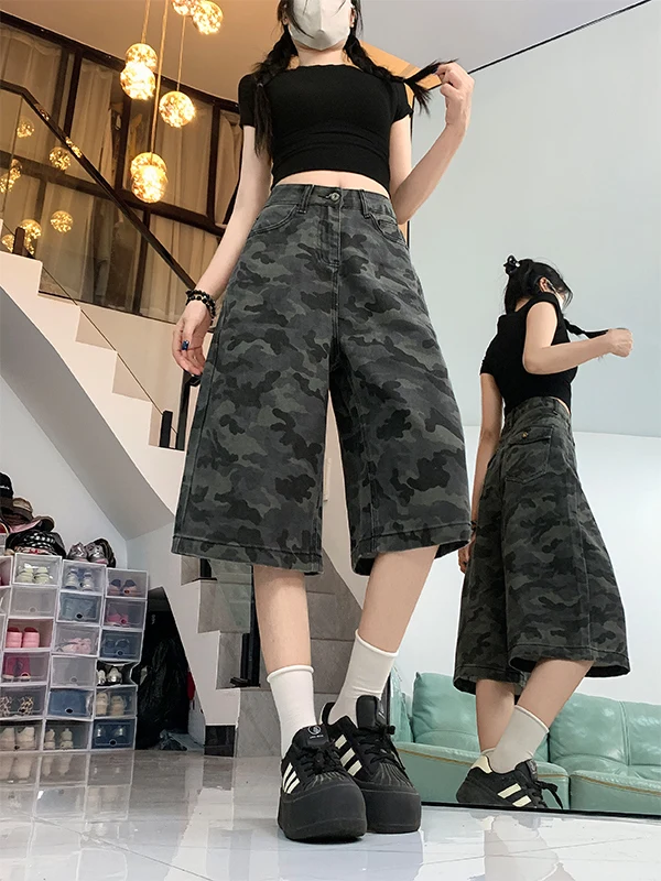 

Джинсы скинни для девочек, плиссированные рюши, драпированные, с разрезом, асимметричные боковые джинсы-палаццо, расклешенный колокольчик, удлиняющий шикарный дизайн