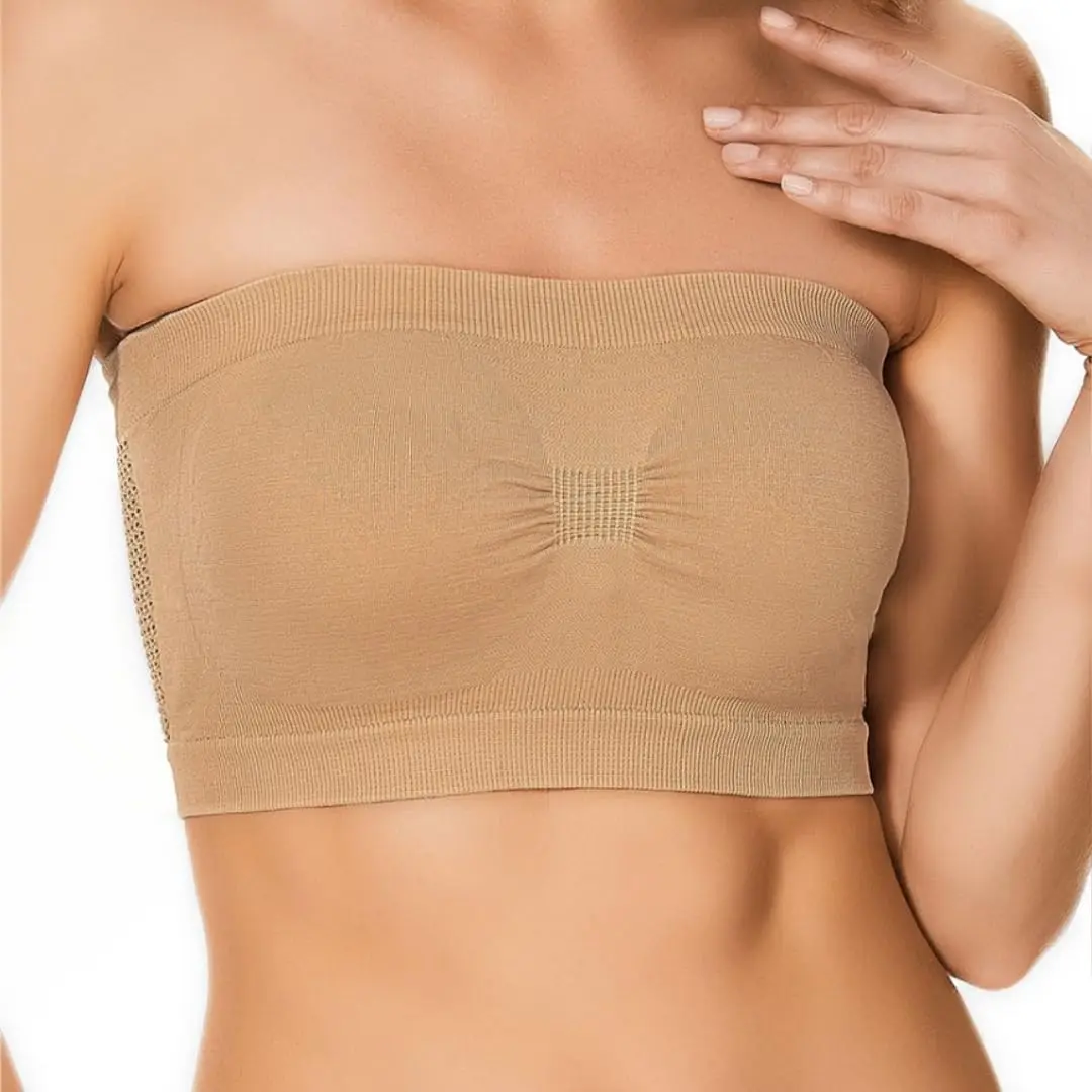 Women’s Strapless Seamless Tube Top Bra Anti-Slip Wireless Bandeau for Summer Outfit image 6