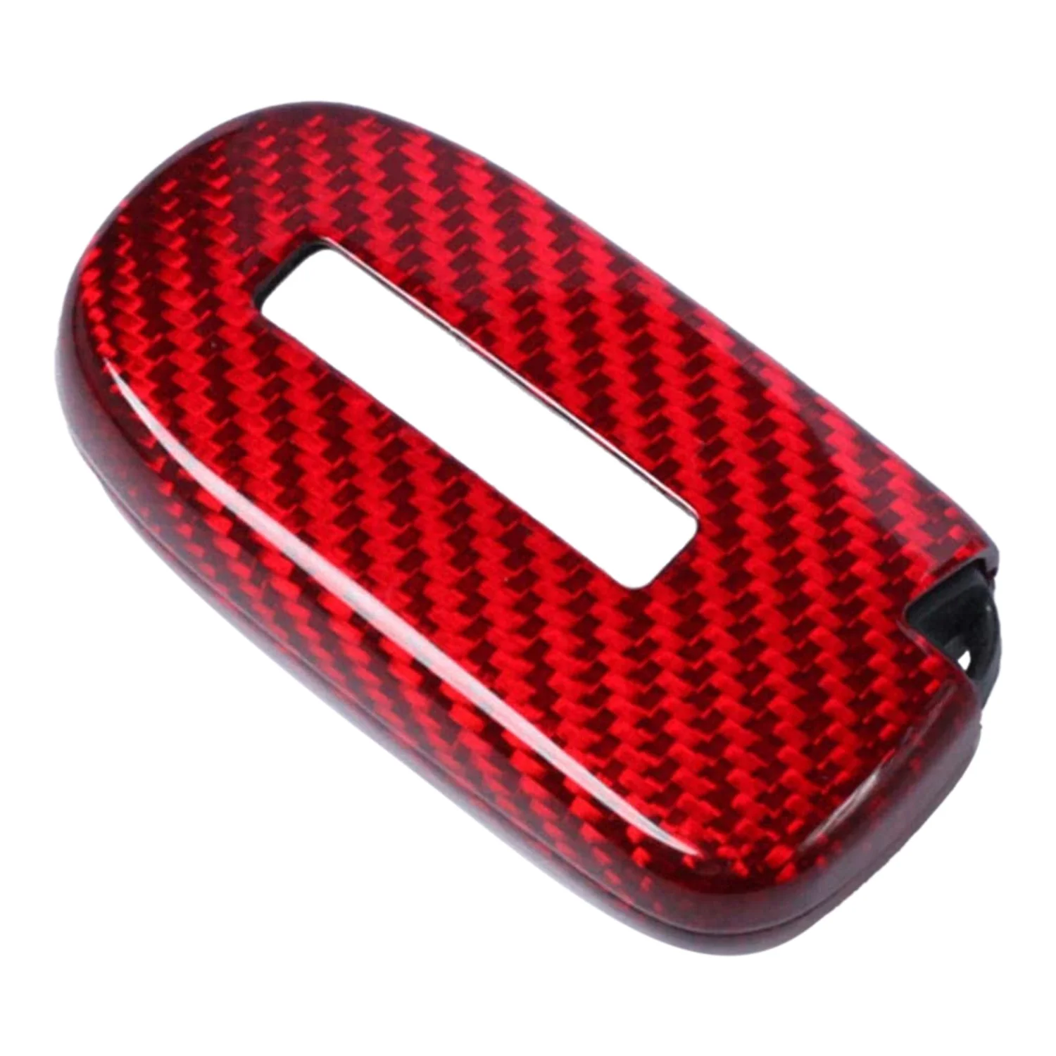 Red Carbon Fiber Key Fob Cover for Jeep Grand Cherokee Dodge Challenger SRT Hellcat SXT R/T GT Smart Car Remote Key