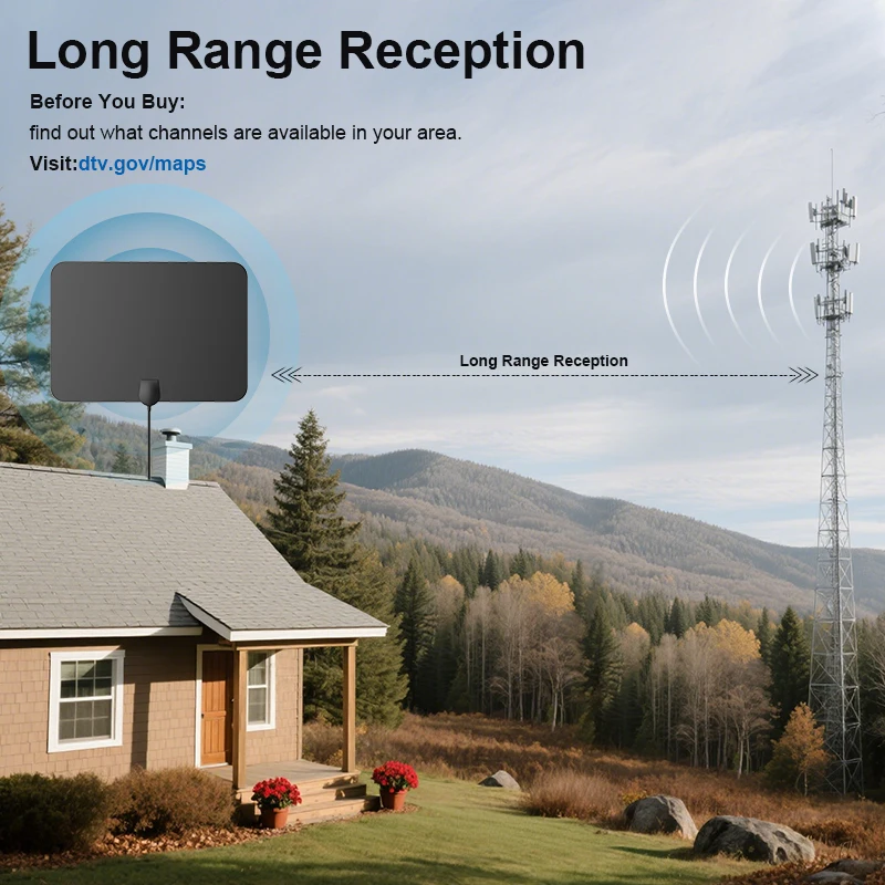 VUELVE Long Range HDTV Antenna Digital TV Antenna DVB-T2 DVB-T Free Local Channels Reception HDTV Antenna
