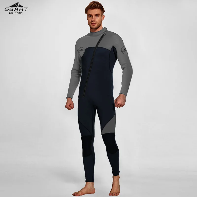 

Wetsuit 3mm Neoprene Diving Suit - Mens Thicken Full Wet Suit, Front Zip Long Sleeve UPF50+ Keep Warm Swimwear for Scuba Diving