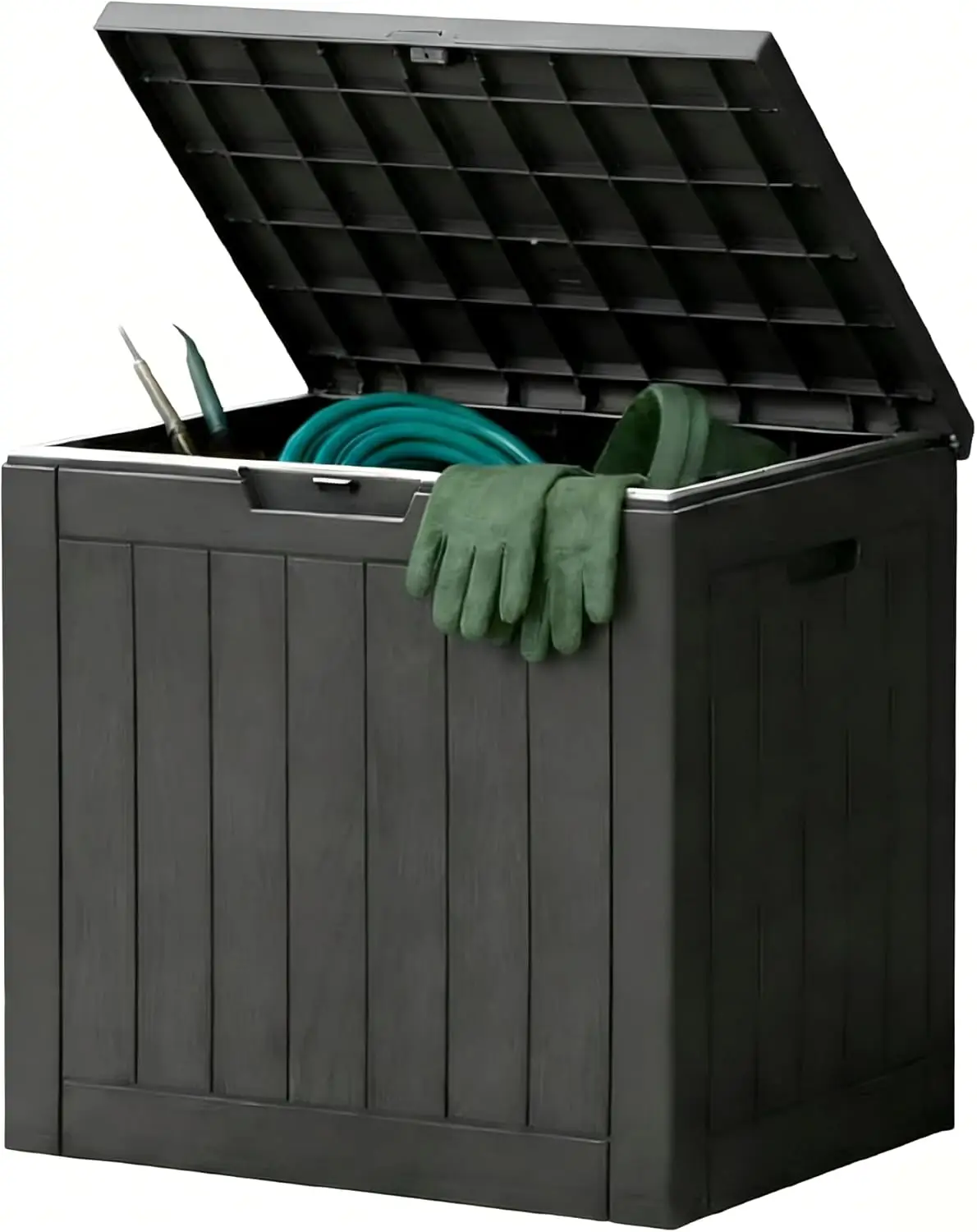 

Deck Box with 31 Gallon Capacity, Weatherproof Resin Lockable Outdoor Storage for Secure Package Deliveries and Indoor Stora