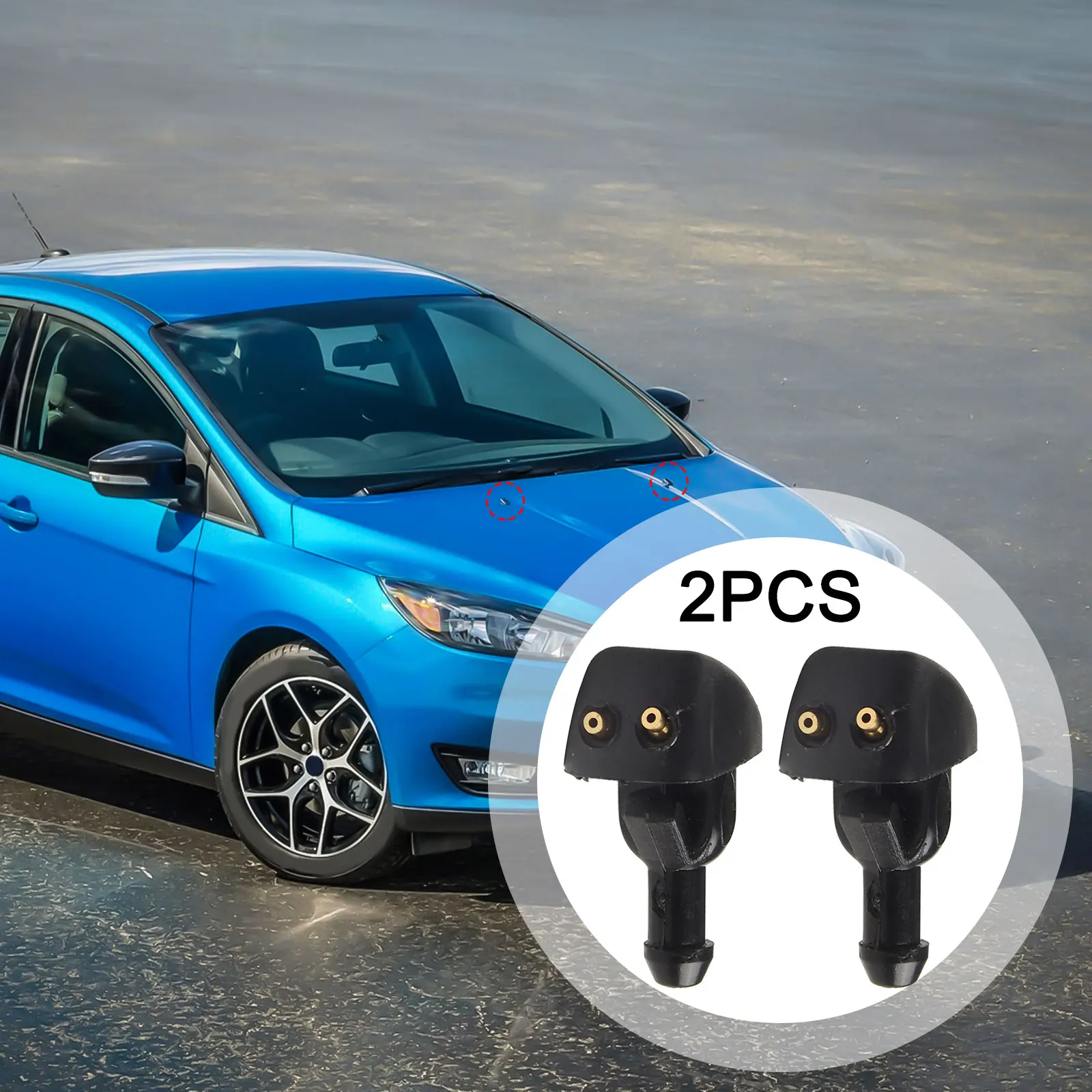 

2Pcs Nozzle Nozzle Pair Right Plastic Accessories Car Exterior Car Parts Exterior For Ford Windshield Washer Parts