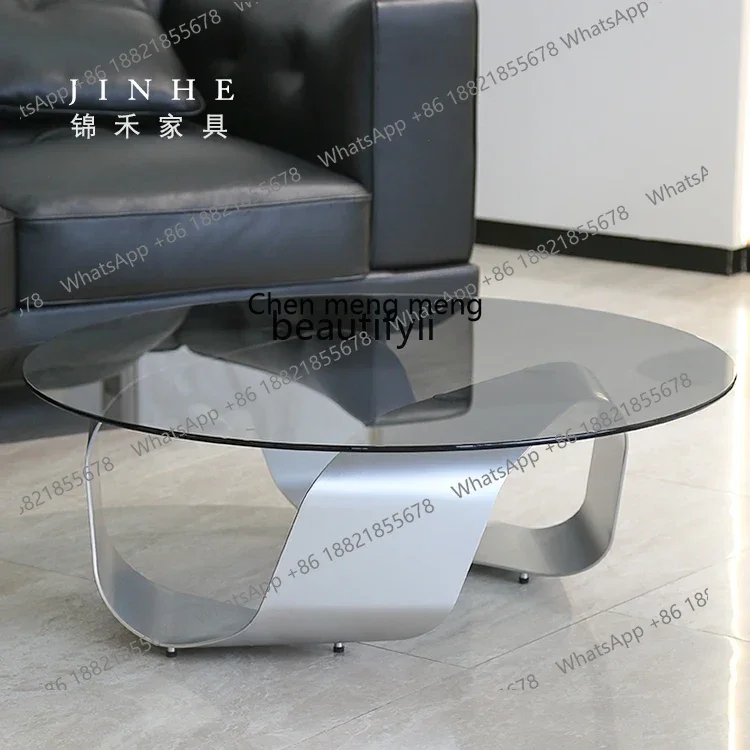 

M178 Villa легкий роскошный небольшой бытовой дизайнерский современный простой журнальный столик из нержавеющей стали специальной формы