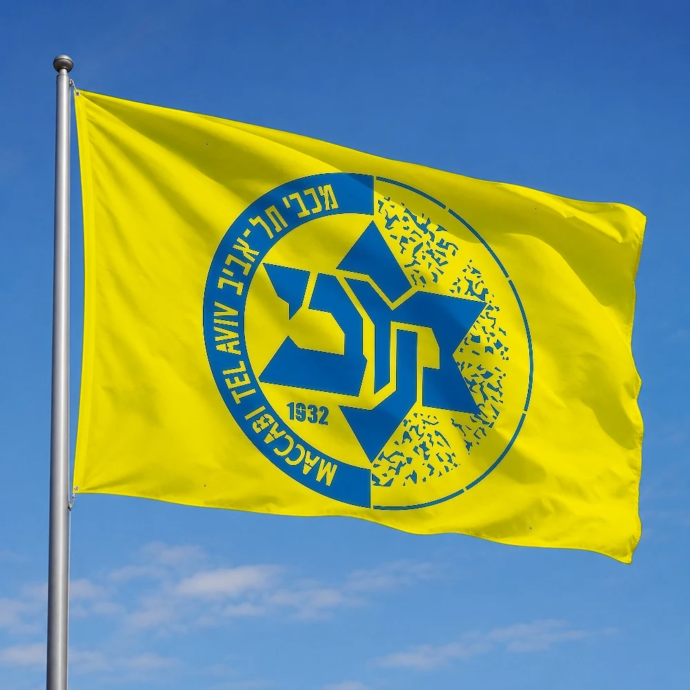 M-Maccabis Tel Aviv Flag Decoration Outdoor Picnic Party Art Hanging Home Camping Party Banner