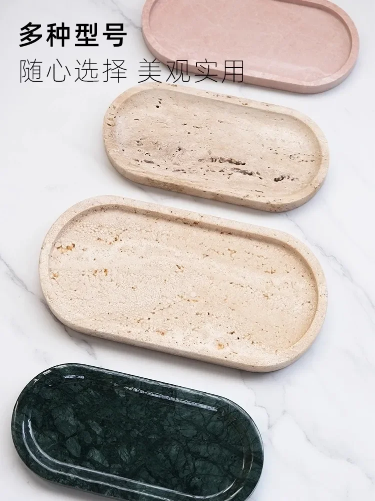 Natural Marble Jewelry Aromatherapy Storage Pallet Hotel Modern Light luxury Trend Advanced Decoration Cosmetics Perfume Pallet