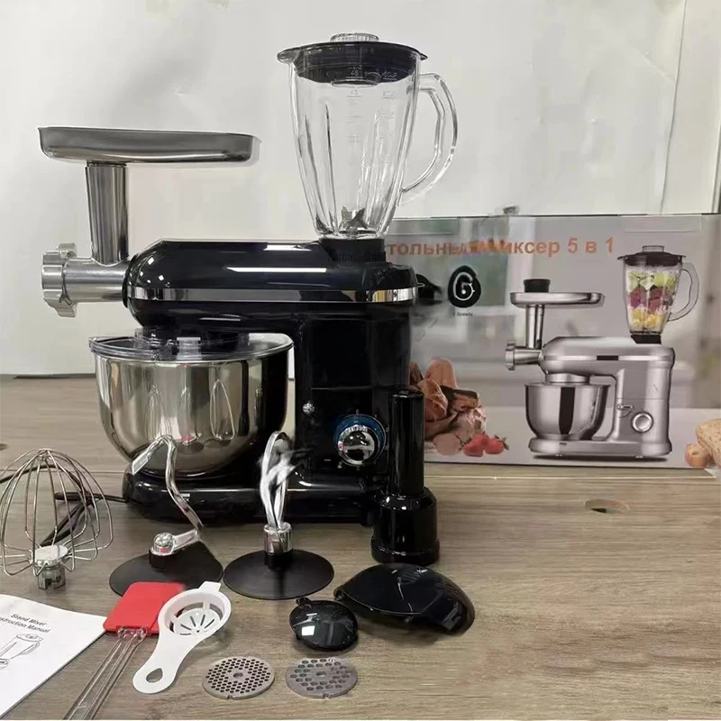 

Mixer Machine Dough Kneading Five-in-one 5.5L Stand Mixer Shredded Slices Minced Meat Enema Egg Liquid Minced Meat