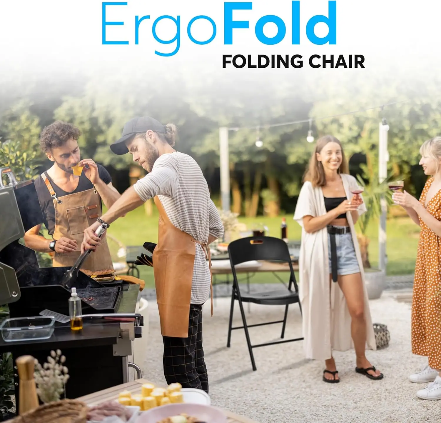 Folding Chair, Indoor Outdoor Plastic Commercial Stackable Foldable Guest Chairs for Events Office Wedding Party Picnic