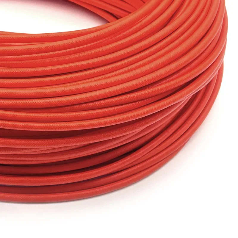 3/5/10M 200 Deg C ID 1~20 mm flame resistant glass fiber fiberglass silicone resin insulate wire cable sleeve pipe tube tubing