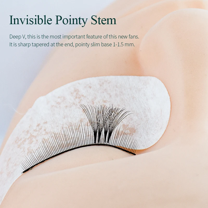 SONG LASHES-속눈썹 연장 3D 4D 5D 6D 7D 8D 프리메이드 Fasn Pointy Base0.03 두께 0.05, 프리메이드 볼륨 팬 긴 스템