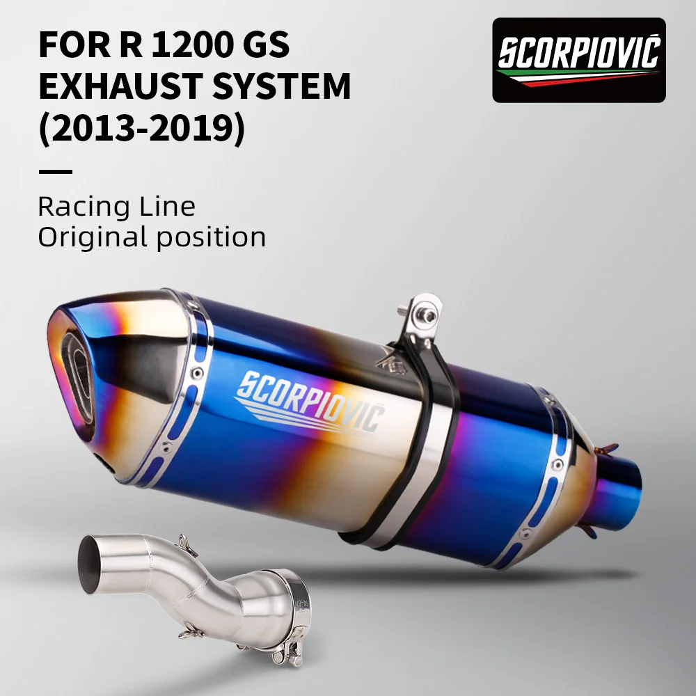

Motorcycle Exhaust Pipe Middle Link Pipe For R1200GS ADV Connection Tube Moto Escape Slip-On Fit For R1200GS Adventure 2013-2019