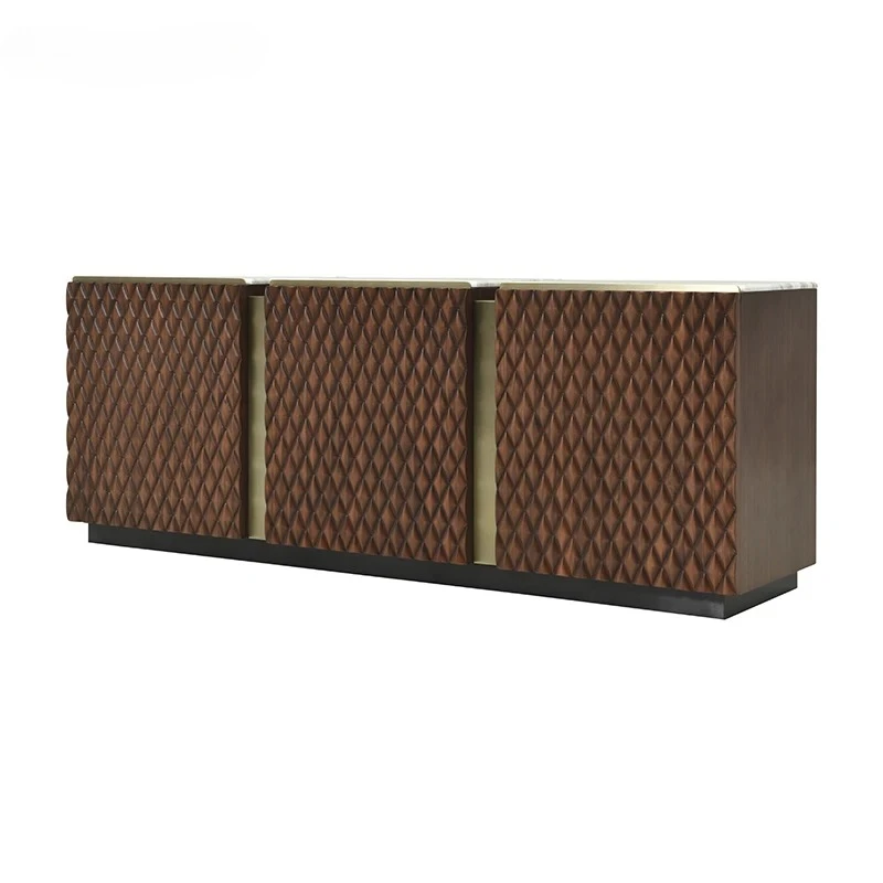 

WBERT Italian-Style Creative Simple Grid Dining Storage Cabinet Modern Living Room Sideboard with Foyer cabinet