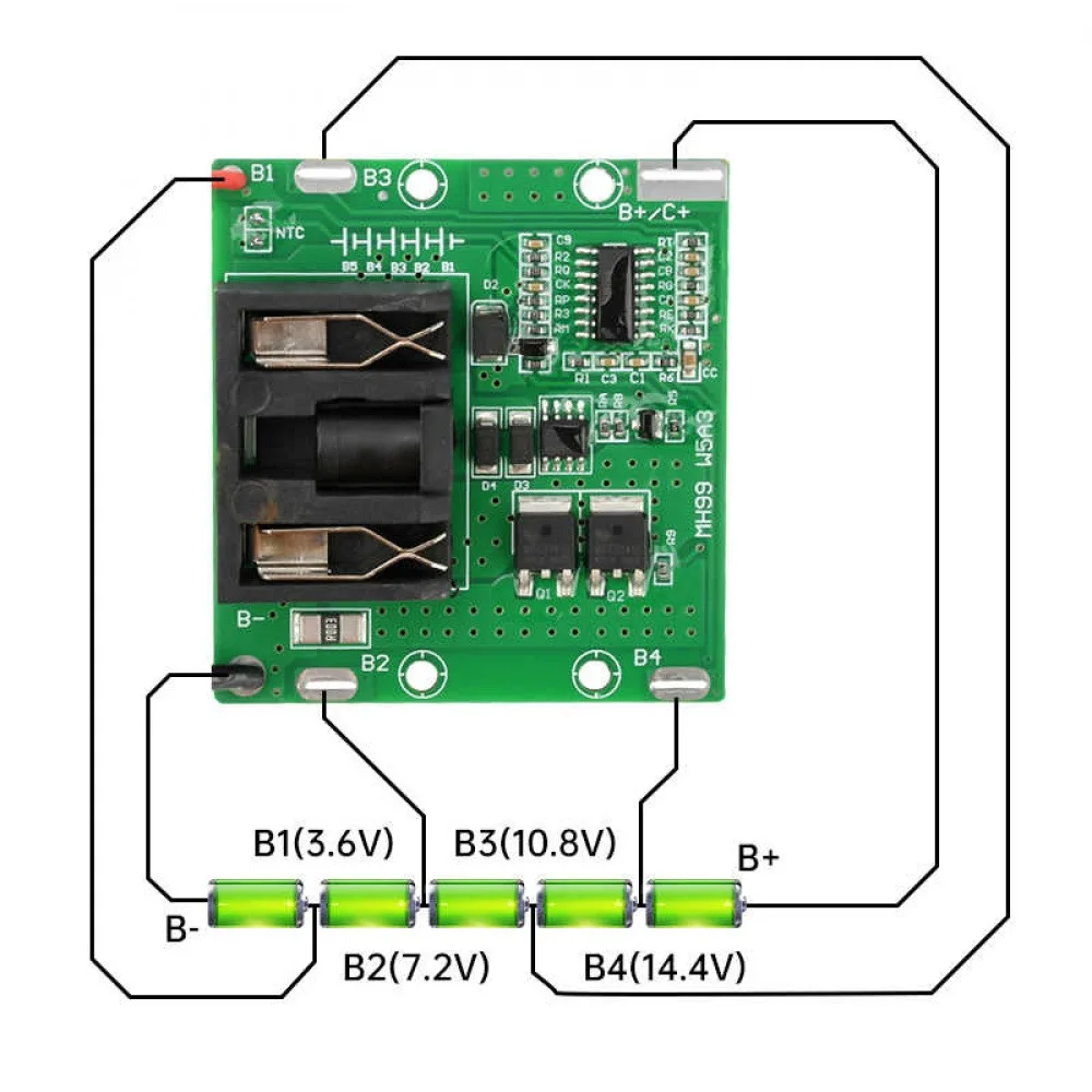 

5S 20A Li-ion Battery Charging Circuit Protection Board Temperature/Overload Protection Board for 18V 21V
