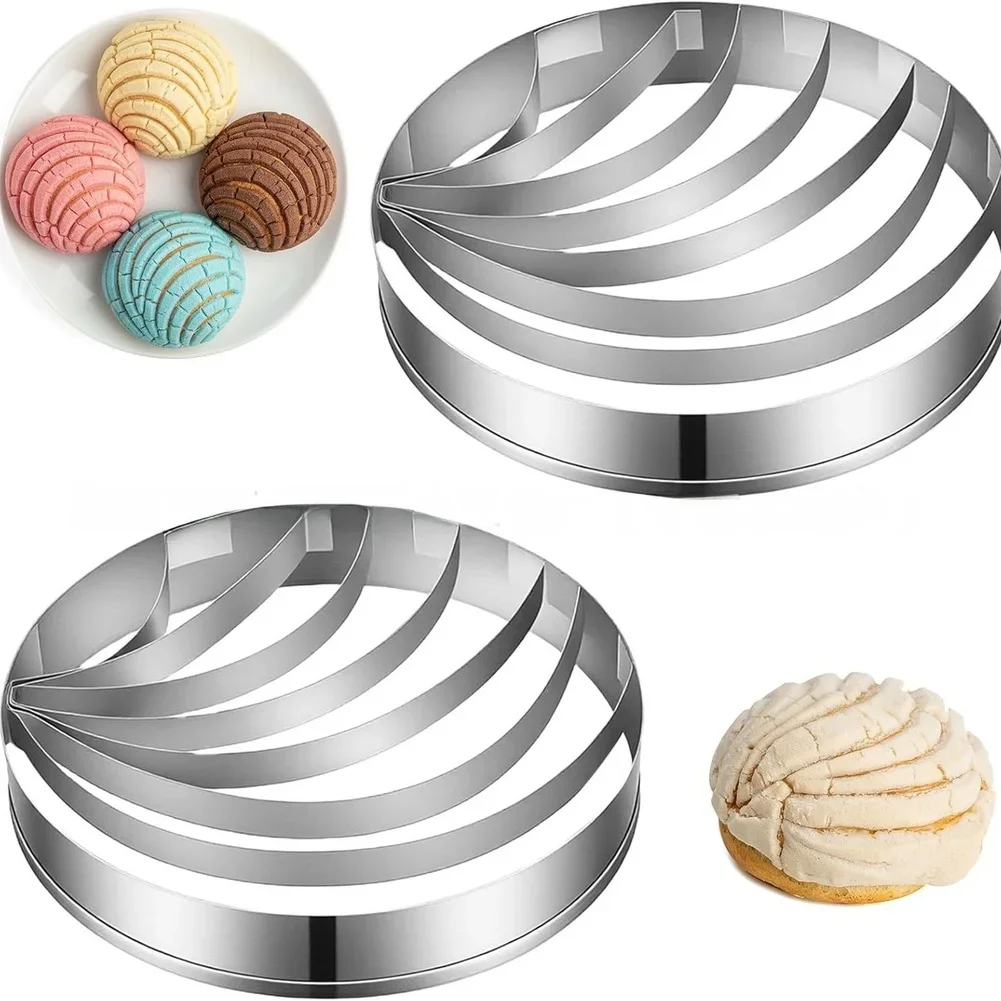 Concha Bread Cutter and Shell Shaped Cookie For MOLD Made of Stainless Steel 2pcs Bread Slicer for Baking Dough