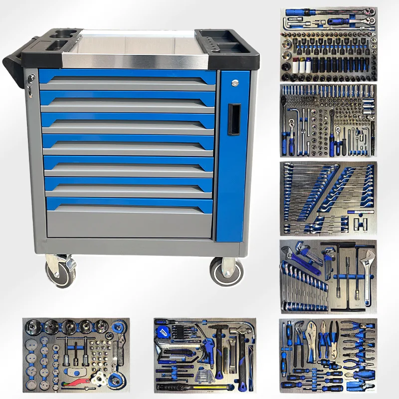 Auto repair combo sets, 4S shop auto repair shops, factory repair tools, portable mobile tool cabinets