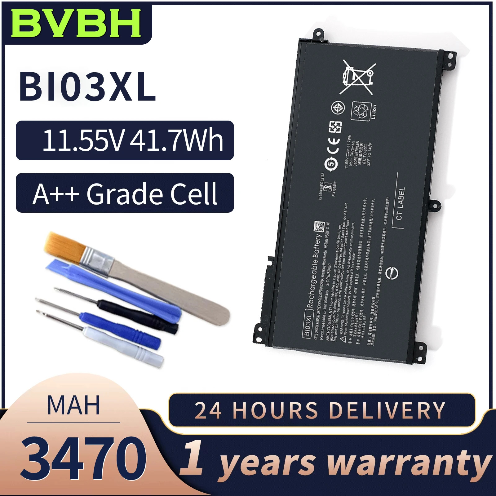 

BVBH BI03XL Laptop Battery 14-AX010 For HP Pavilion X360,13-U100,M3-U series TPN-W118,HSTNN-LB7P fit ON03XL