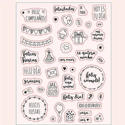 2022 new spanish word daily phrase clear stamp Transparent Silicone Stamp For Scrapbooking Photo Album Decoration seal stamp