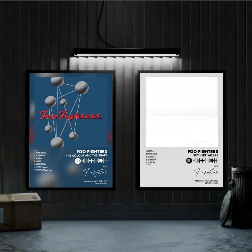 Foo F-Fighters Poster Prints Canvas Painting Wall Art Picture Living Room Home Decor Tracklist Music Album Cover