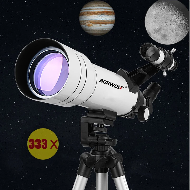 Imagem -02 - Telescópio Astronômico para o Espaço 333 Vezes Monocular Profissional 40070 Binóculos Poderosos Visão Noturna para Acampar Nas Estrelas 70400